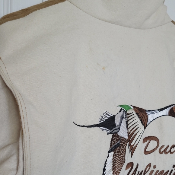 Vintage White and Brown Ducks Unlimited Jacket - Picture 4 of 12